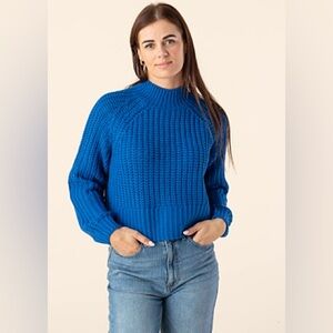 Noisy may Vibrant Blue Crew Neck Sweater